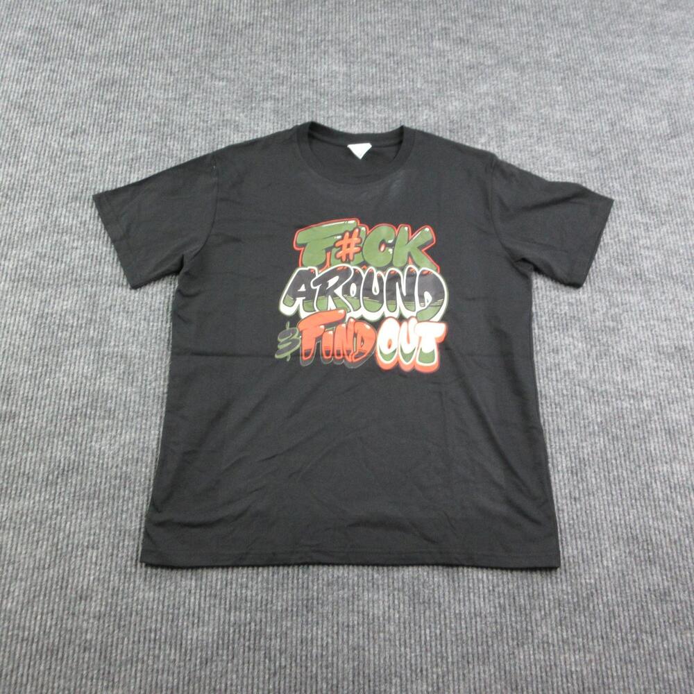 FAFO Shirt Mens L Black Cotton Crew Neck Graphic Tee